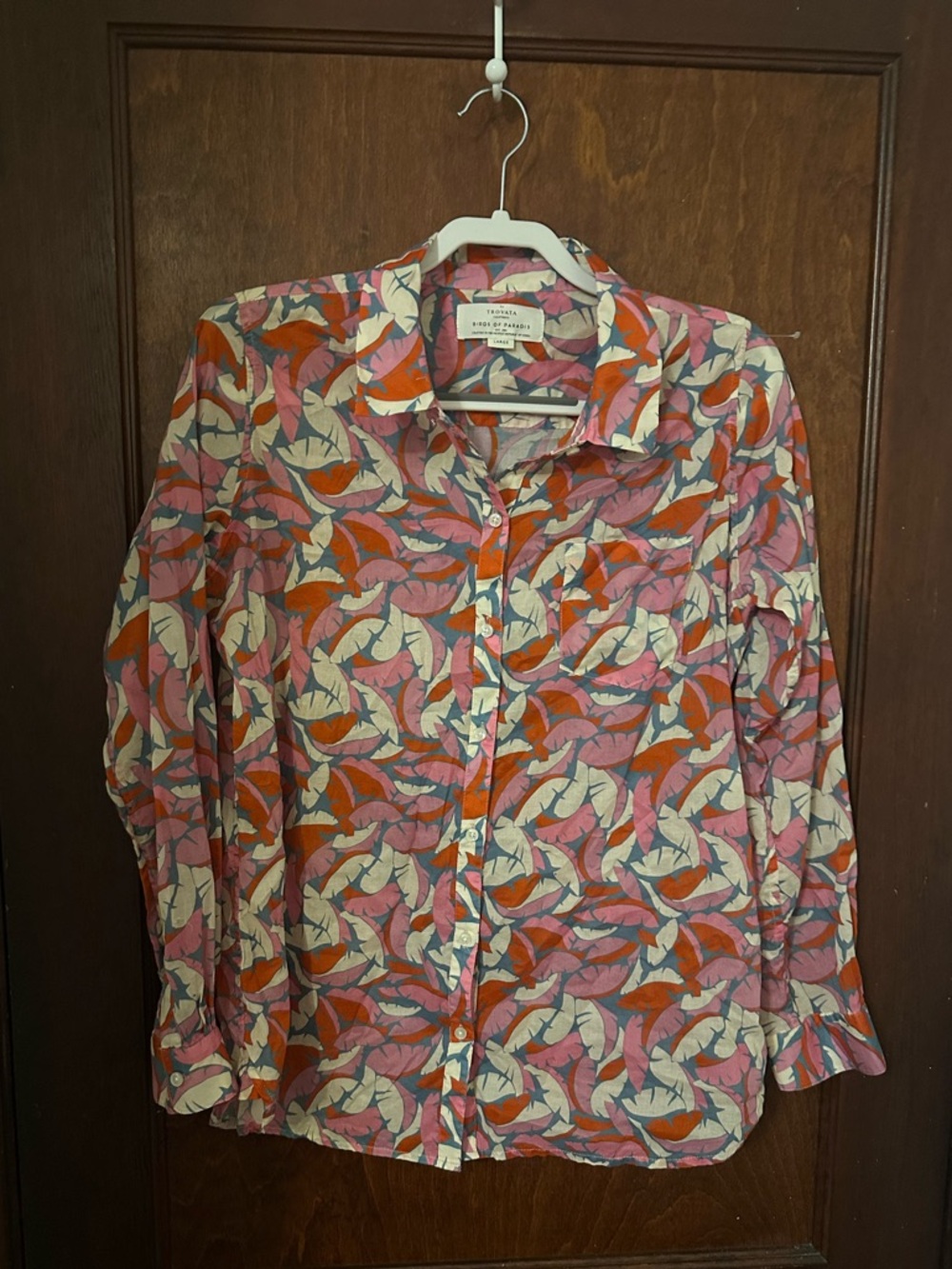 TROVATA GRACE CLASSIC SHIRT - PETITE PALM PRINT SIZE L - Picture 3 of 6